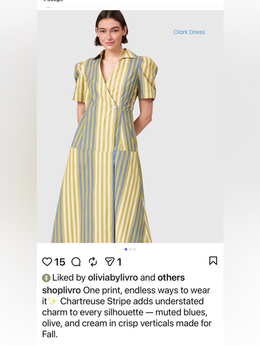 Livro Chartreuse Stripe Collared Wrap Dress